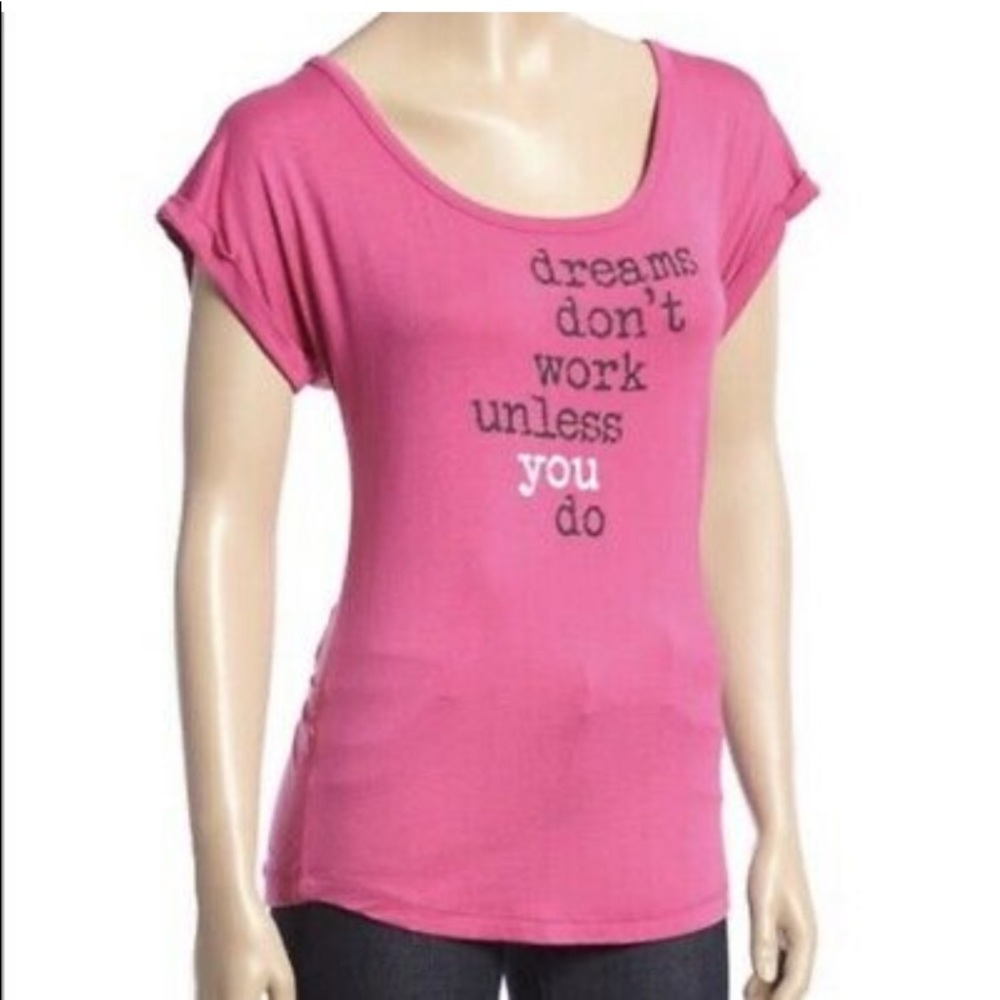 6/$25 Pink Lotus Fuchsia Motivational Tee - Picture 5 of 5